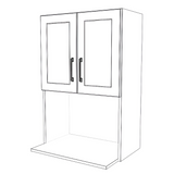 24" Wide x 36" High Microwave Cabinet - (White Cabinet Boxes - Thermofoil Doors)