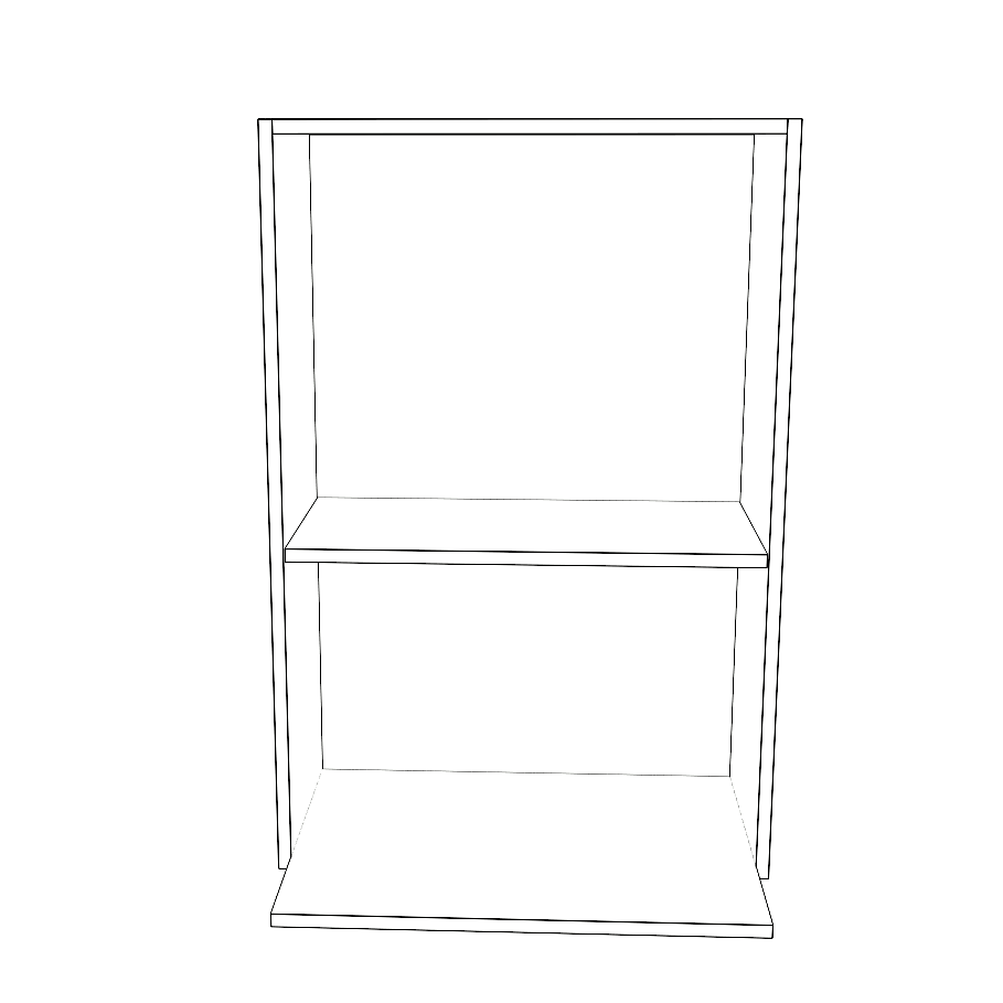 24" Wide x 36" High Microwave Cabinet - (White Cabinet Boxes - Thermofoil Doors)