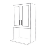 24" Wide x 42" High Microwave Cabinet - (White Cabinet Boxes - Painted Doors)