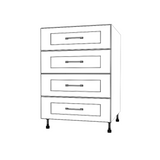 24" Wide Drawer Cabinet - (White Cabinet Boxes - Painted Doors)
