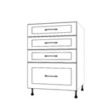 24" Wide Drawer Cabinet - (White Cabinet Boxes - Painted Doors)