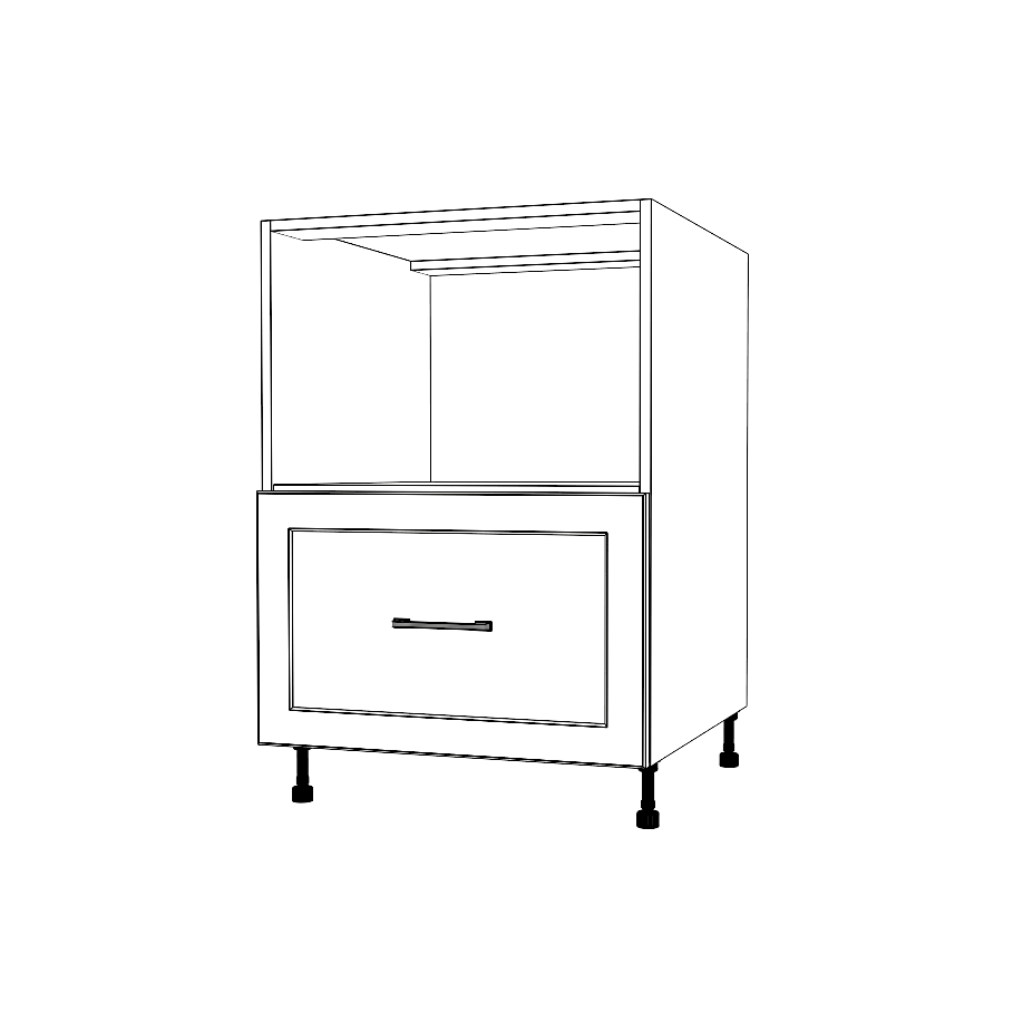24" Wide Base Microwave Cabinet  - (White Cabinet Boxes - Painted Doors)