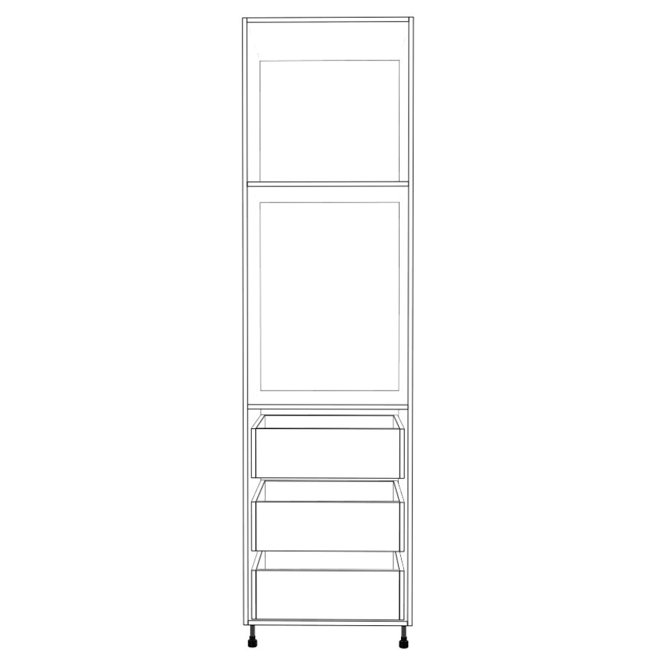 24" Wide Built In - 80-96 High - 34" 3 Drawer Max - 24 Deep - (White Cabinet Boxes - Thermofoil Doors)