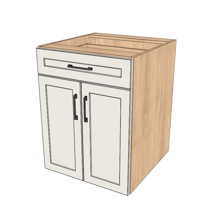 24" Wide Base Cabinet With Drawer On Top - (Ply Wood Boxes - Thermofoil Doors)