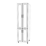 24" Wide Tall Pantry Cabinet - (White Cabinet Boxes - Thermofoil Doors) 24 D