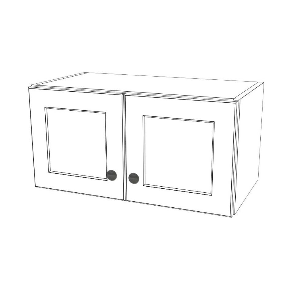 24" Wide x 12" High Wall Cabinet - (White Cabinet Boxes - Thermofoil Doors)
