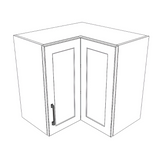 24x24" Wide x 24" High Corner Wall Cabinet - (White Cabinet Boxes - Painted Doors)