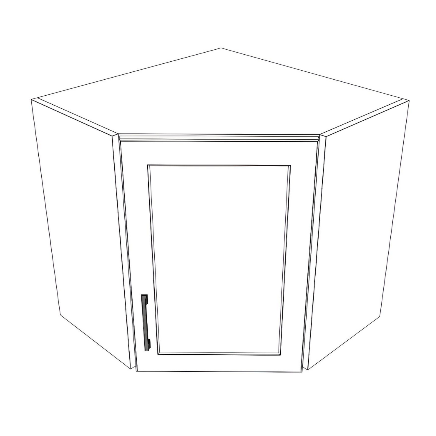 24x24" Wide x 24" High Corner Wall Cabinet - (White Cabinet Boxes - Painted Doors)