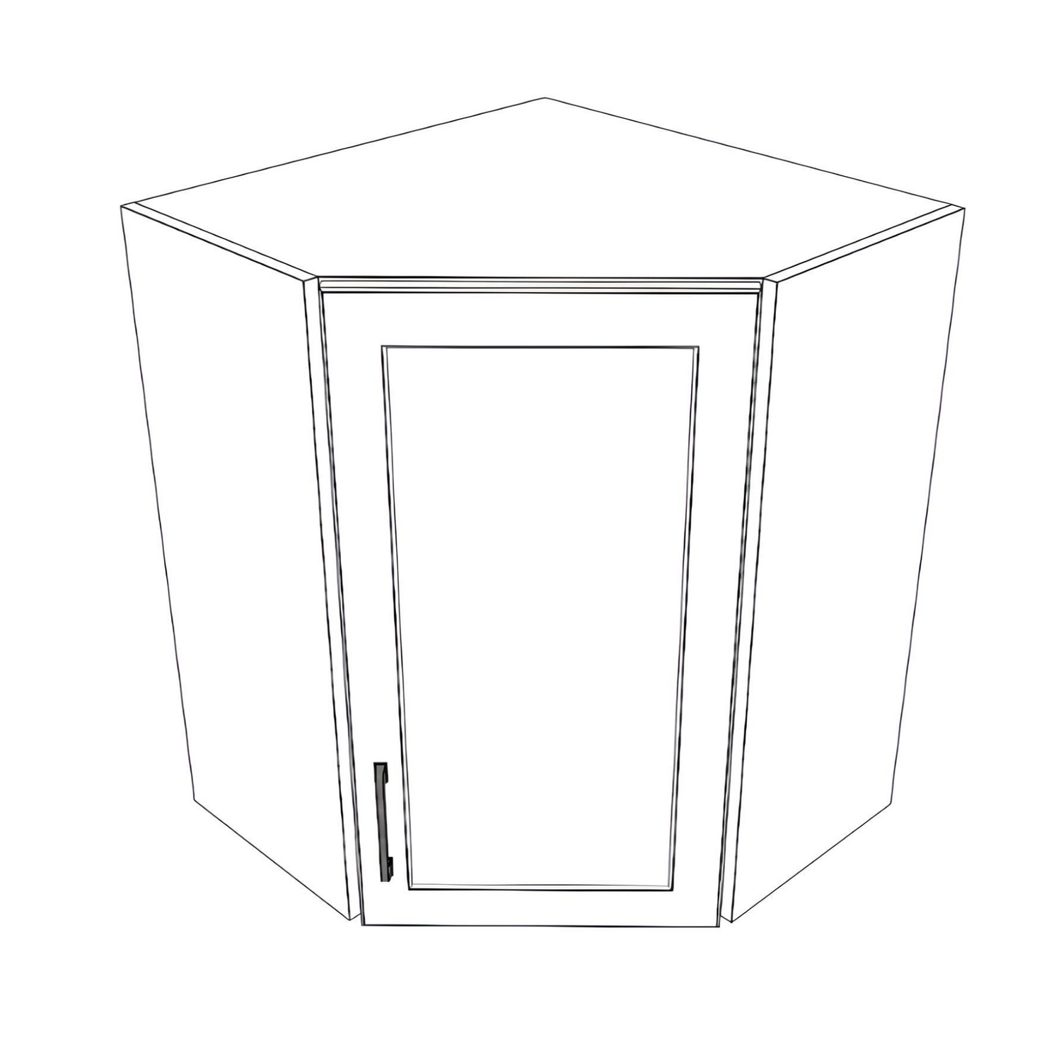 24x24" Wide x 30" High Corner Wall Cabinet - (White Cabinet Boxes - Painted Doors)