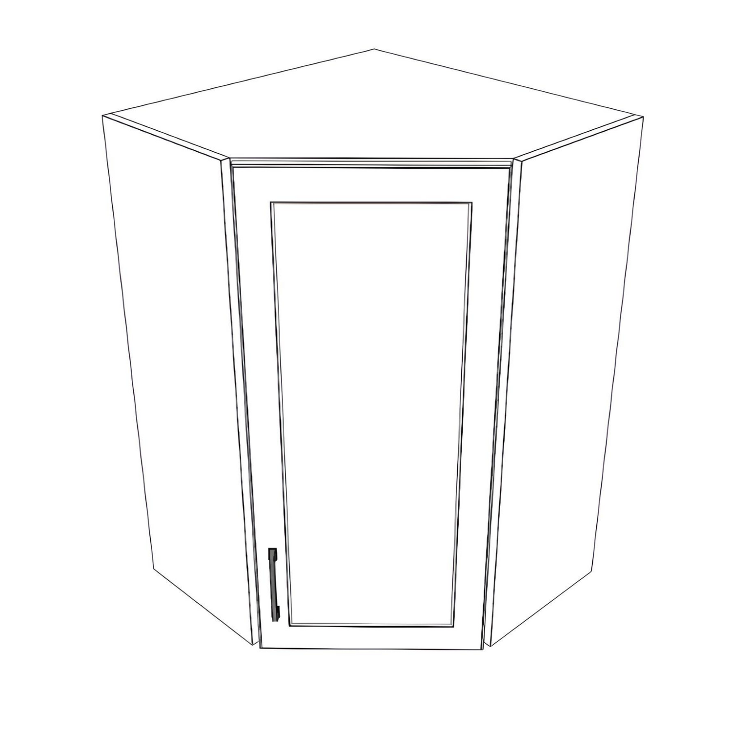 24x24" Wide x 36" High Corner Wall Cabinet - (White Cabinet Boxes - Painted Doors)