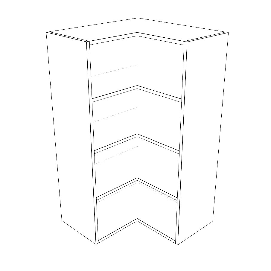 24x24" Wide x 42" High Corner Wall Cabinet - (White Cabinet Boxes - Thermofoil Doors)