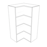 24x24" Wide x 42" High Corner Wall Cabinet - (White Cabinet Boxes - Thermofoil Doors)
