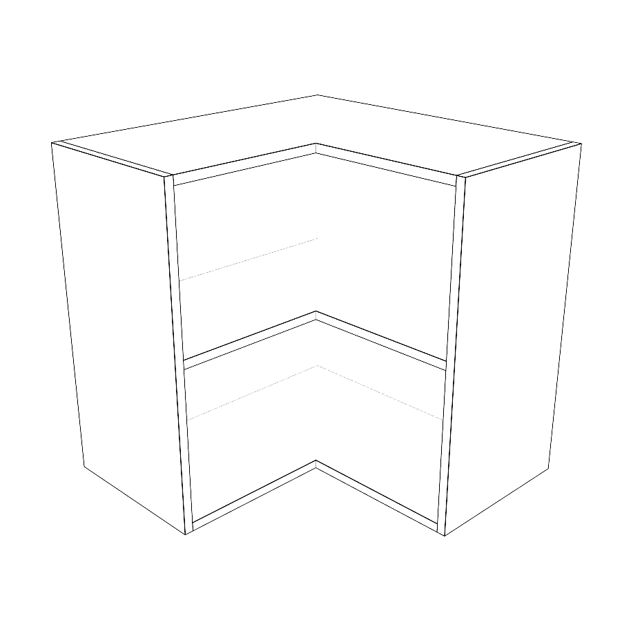 24x24" Wide x 24" High Corner Wall Cabinet - (White Cabinet Boxes - Thermofoil Doors)