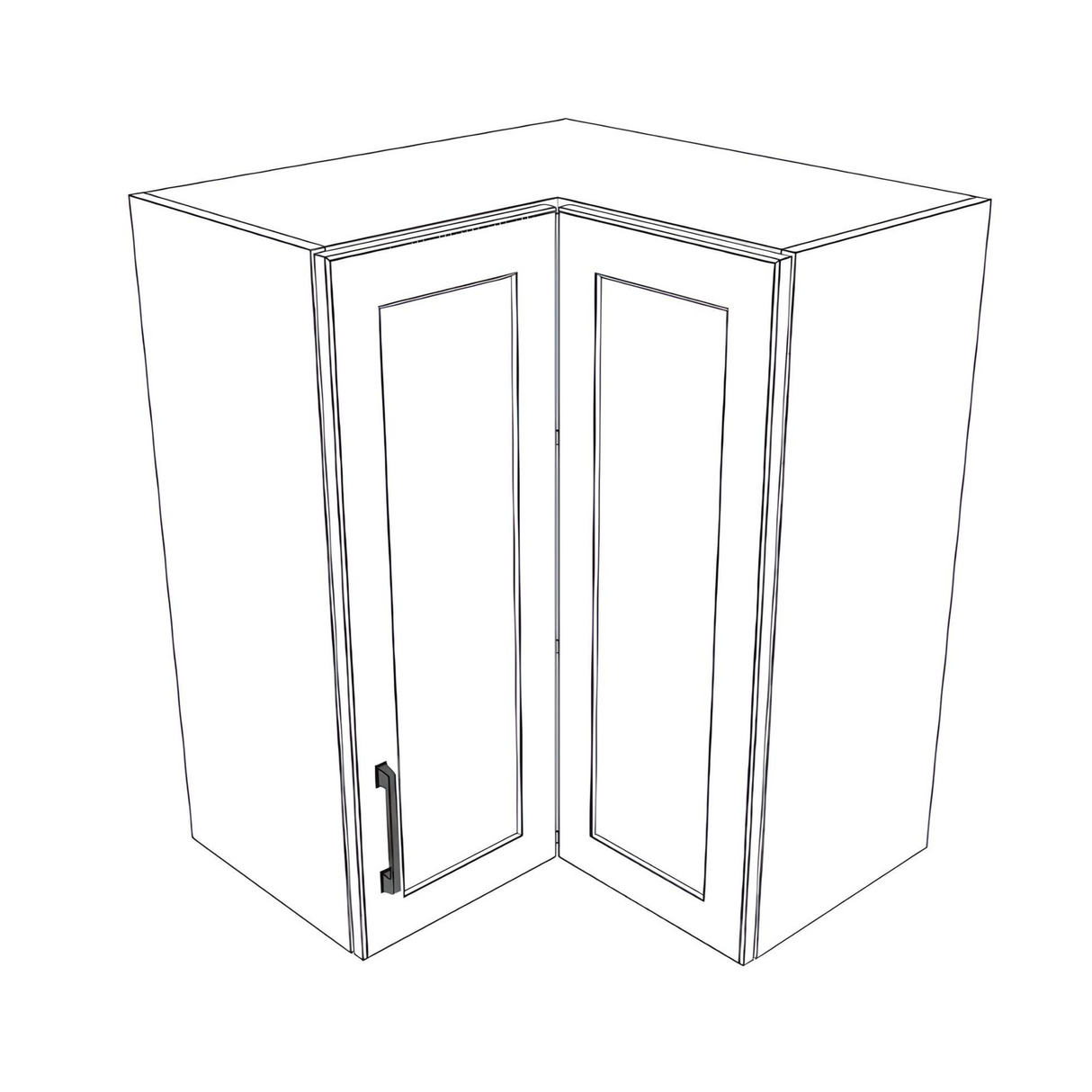 24x24" Wide x 30" High Corner Wall Cabinet - (White Cabinet Boxes - Thermofoil Doors)