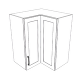 24x24" Wide x 30" High Corner Wall Cabinet - (White Cabinet Boxes - Thermofoil Doors)