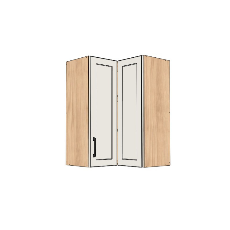 24x24" Wide x 34" High Corner Wall Cabinet - (Ply Wood Boxes - Thermofoil Doors)