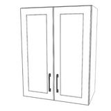 24" Wide x 30" High Wall Cabinet - (White Cabinet Boxes - Thermofoil Doors)