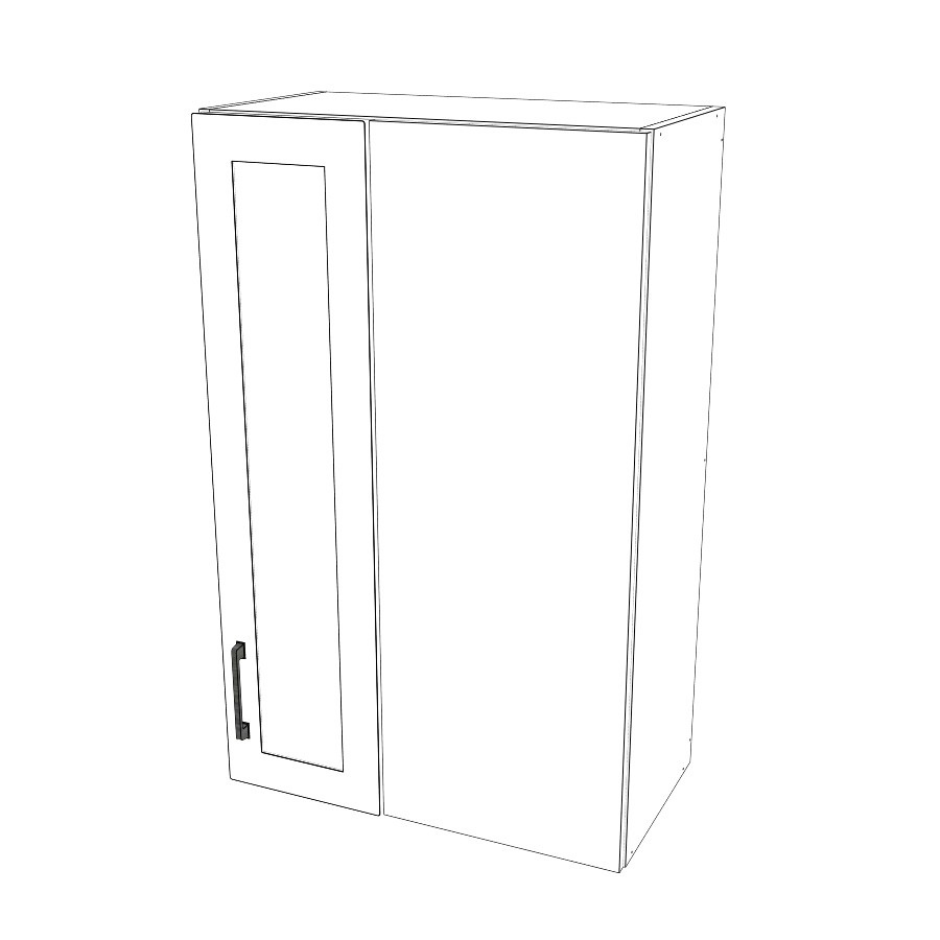 24" Wide 38" High Blind Corner Wall Cabinet - Door on Right/Left Side - (White Cabinet Boxes - Thermofoil Doors)