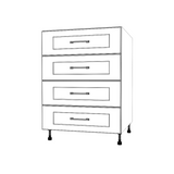 25" Wide Drawer Cabinet - (White Cabinet Boxes - Painted Doors)
