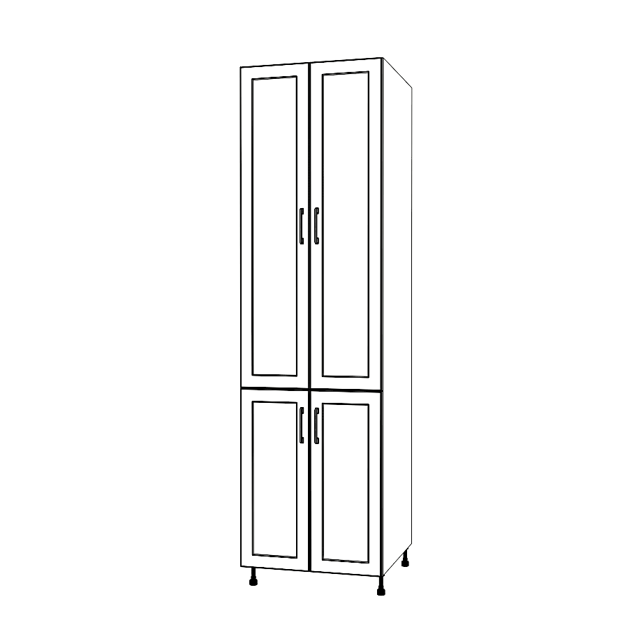 25" Wide Tall Pantry Cabinet - (White Cabinet Boxes - Thermofoil Doors) 24 D