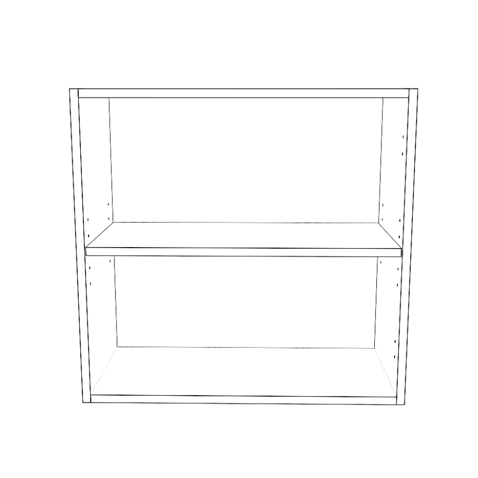25" Wide x 24" High Wall Cabinet - (White Cabinet Boxes - Thermofoil Doors)