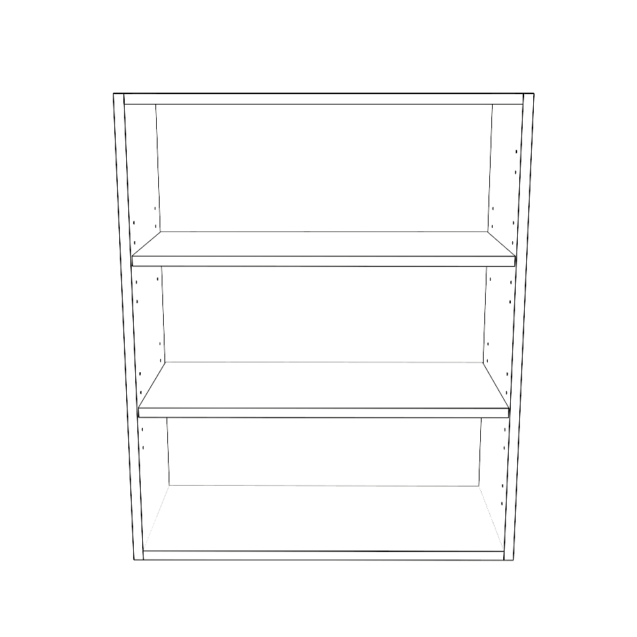 25" Wide x 30" High Wall Cabinet - (White Cabinet Boxes - Thermofoil Doors)
