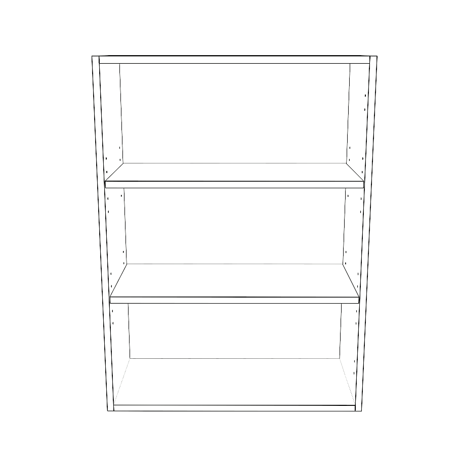 25" Wide x 34" High Wall Cabinet - (White Cabinet Boxes - Thermofoil Doors)