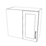 26" Wide 24" High Blind Corner Wall Cabinet - Door on Right/Left Side - (White Cabinet Boxes - Thermofoil Doors)