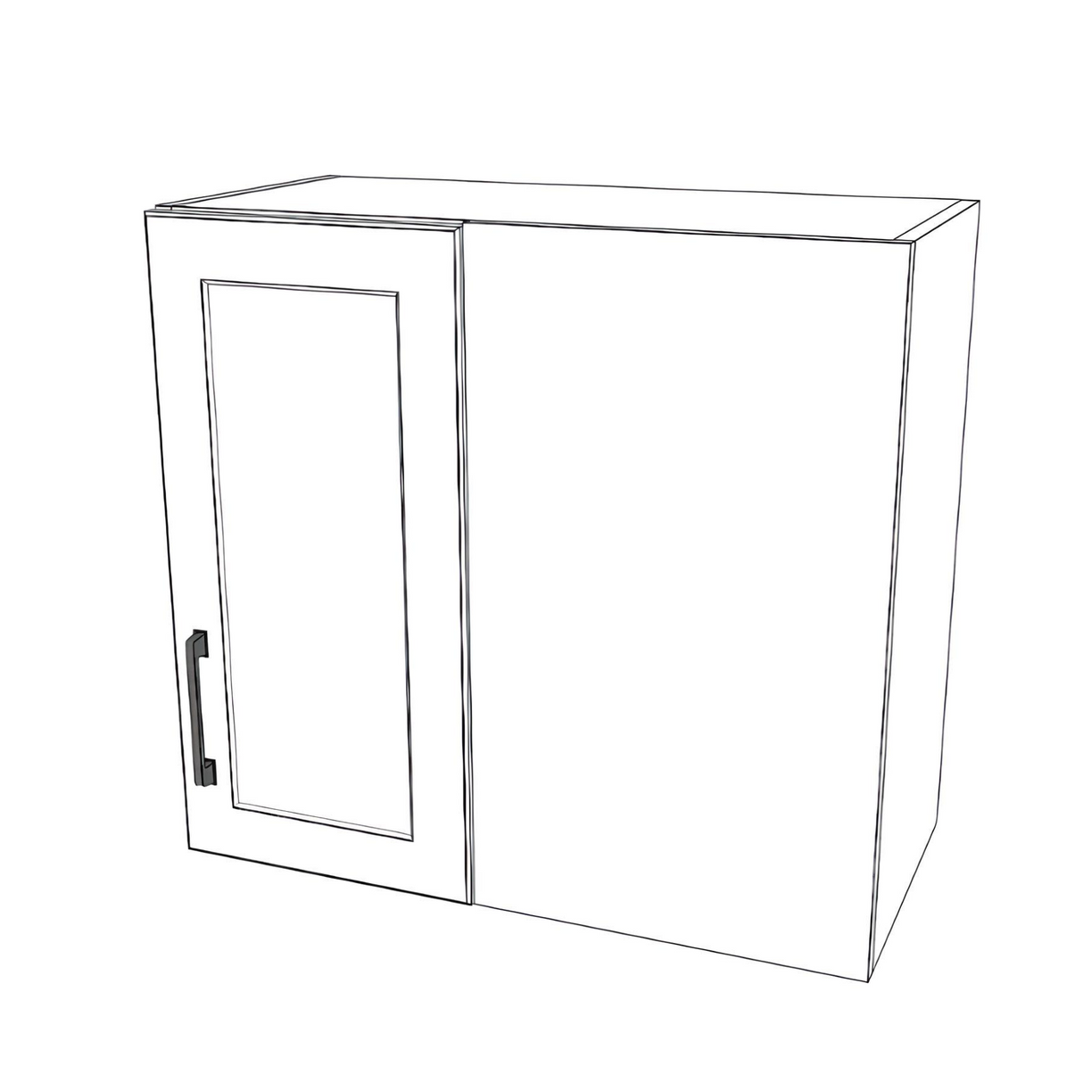 26" Wide 24" High Blind Corner Wall Cabinet - Door on Right/Left Side - (White Cabinet Boxes - Painted Doors)