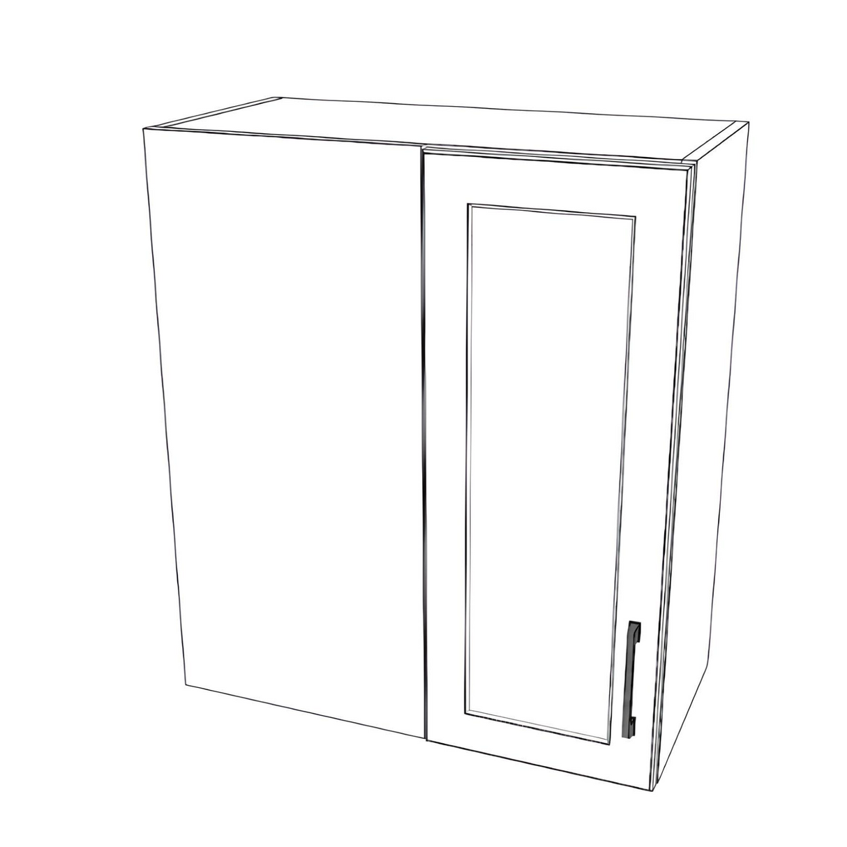 26" Wide 30" High Blind Corner Wall Cabinet - Door on Right/Left Side - (White Cabinet Boxes - Thermofoil Doors)