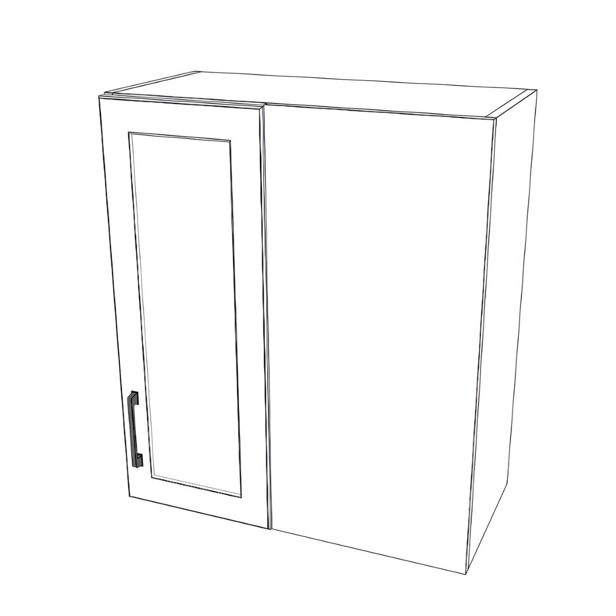 26" Wide 30" High Blind Corner Wall Cabinet - Door on Right/Left Side - (White Cabinet Boxes - Painted Doors)