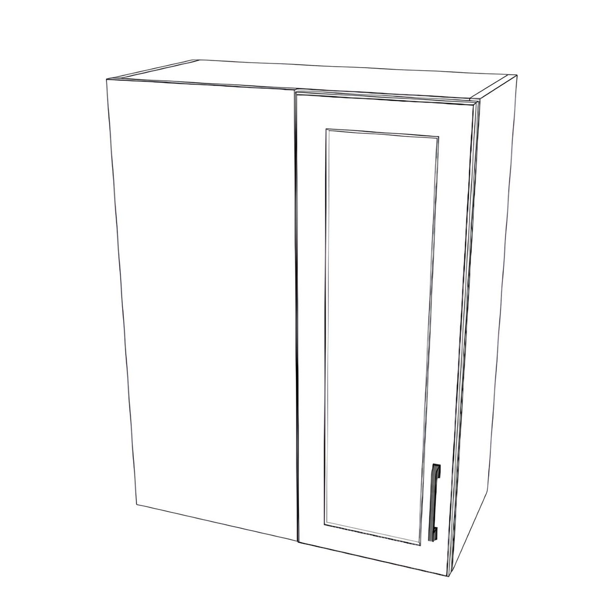 26" Wide 34" High Blind Corner Wall Cabinet - Door on Right/Left Side - (White Cabinet Boxes - Thermofoil Doors)