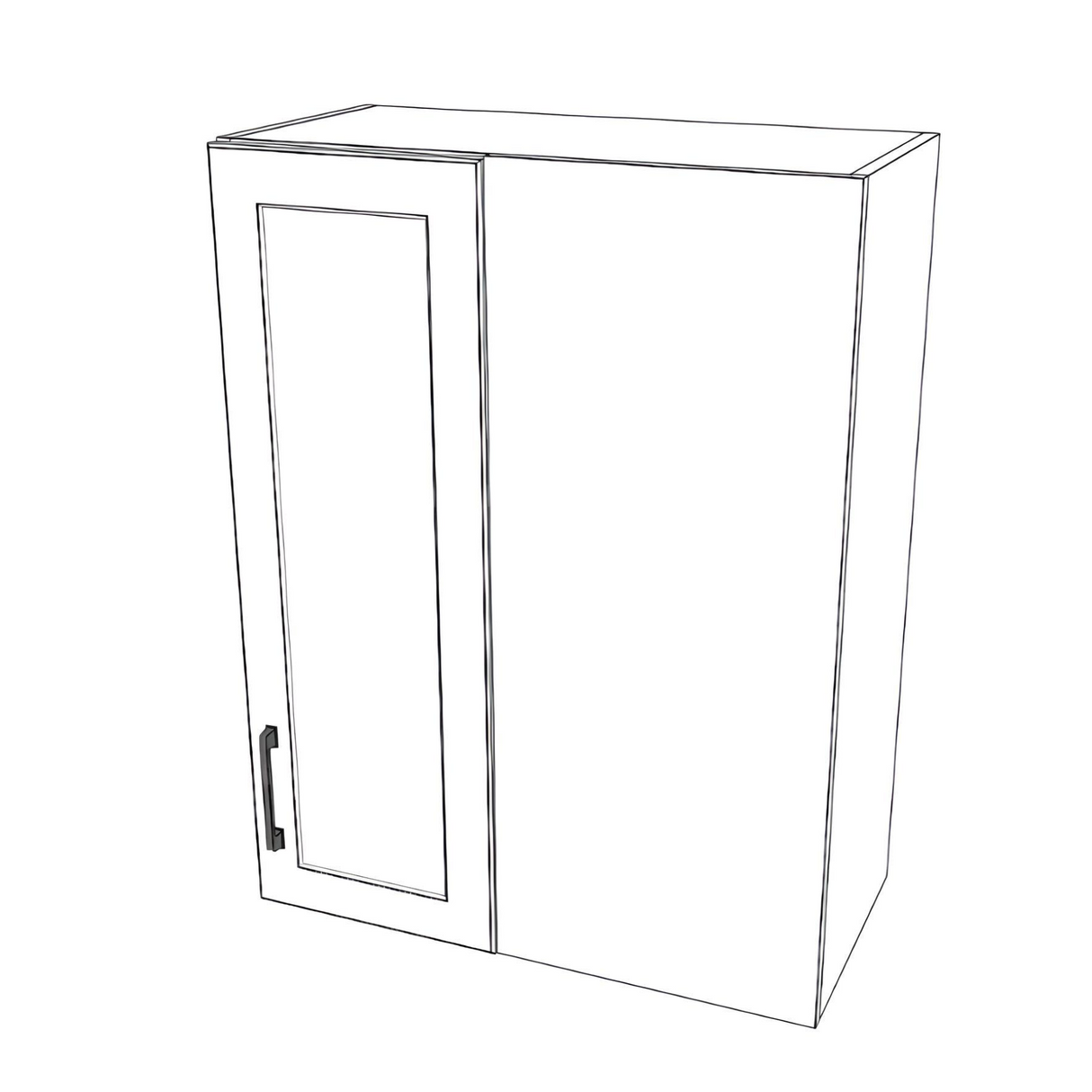 26" Wide 34" High Blind Corner Wall Cabinet - Door on Right/Left Side - (White Cabinet Boxes - Painted Doors)