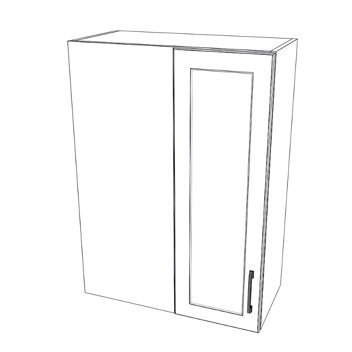 26" Wide 36" High Blind Corner Wall Cabinet - Door on Right/Left Side - (White Cabinet Boxes - Thermofoil Doors)
