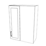 26" Wide 36" High Blind Corner Wall Cabinet - Door on Right/Left Side - (White Cabinet Boxes - Thermofoil Doors)