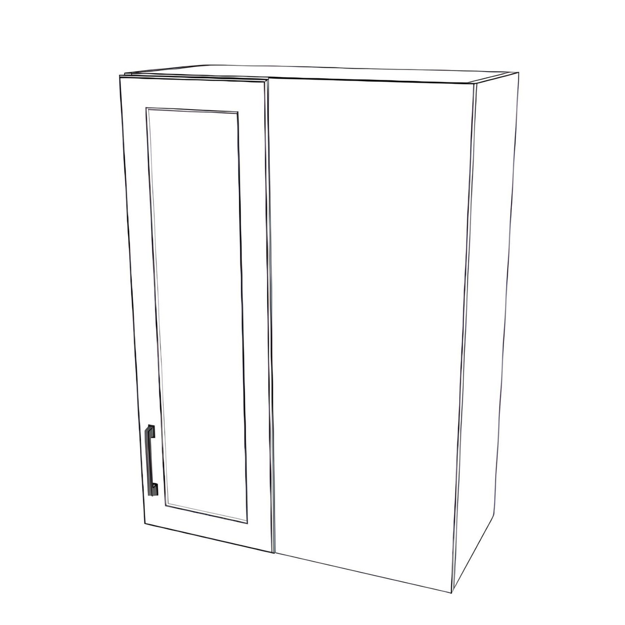 26" Wide 36" High Blind Corner Wall Cabinet - Door on Right/Left Side - (White Cabinet Boxes - Painted Doors)