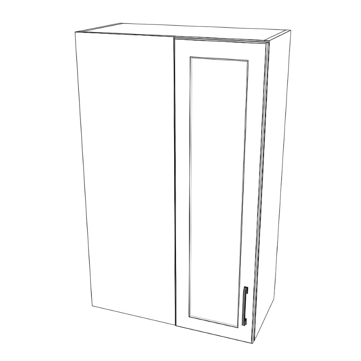 26" Wide 42" High Blind Corner Wall Cabinet - Door on Right/Left Side - (White Cabinet Boxes - Thermofoil Doors)