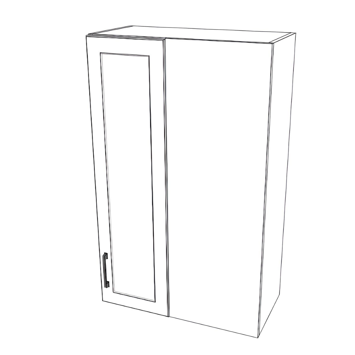 26" Wide 42" High Blind Corner Wall Cabinet - Door on Right/Left Side - (White Cabinet Boxes - Painted Doors)