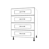 26" Wide Drawer Cabinet - (White Cabinet Boxes - Painted Doors)