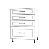 26" Wide Drawer Cabinet - (White Cabinet Boxes - Painted Doors)
