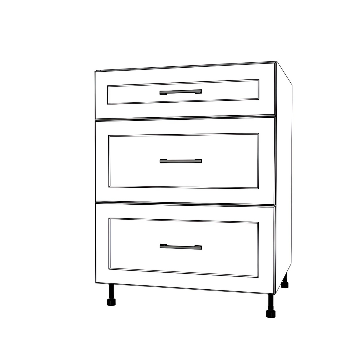 26" Wide Drawer Cabinet - (White Cabinet Boxes - Painted Doors)