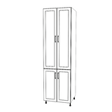 26" Wide Tall Pantry Cabinet - (White Cabinet Boxes - Thermofoil Doors) 24 D