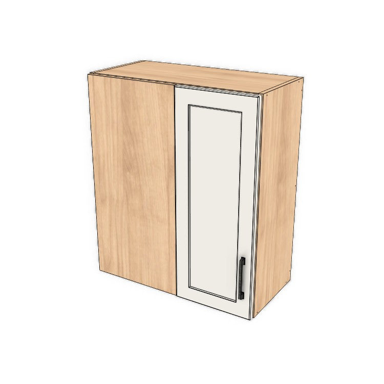 26" Wide 30" High Blind Corner Wall Cabinet - Door on Right/Left Side - (Ply Wood Boxes - Painted Doors)