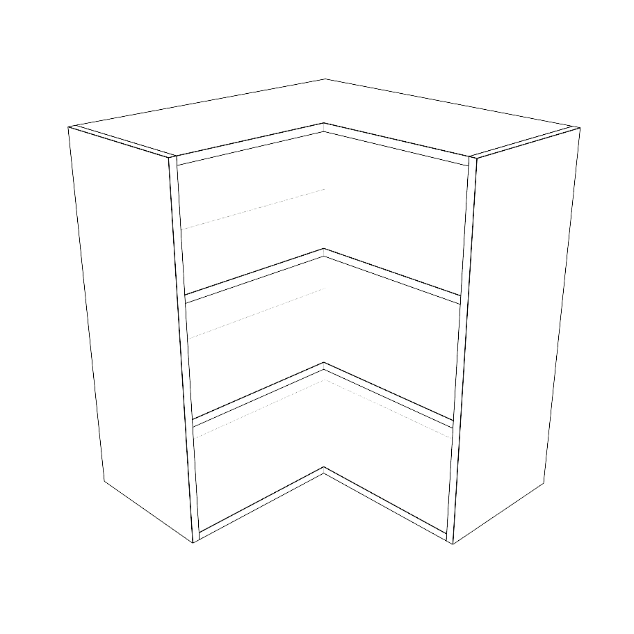 26x26" Wide x 30" High Corner Wall Cabinet - (White Cabinet Boxes - Thermofoil Doors)