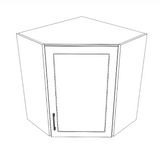 26x26" Wide x 30" High Corner Wall Cabinet - (White Cabinet Boxes - Painted Doors)