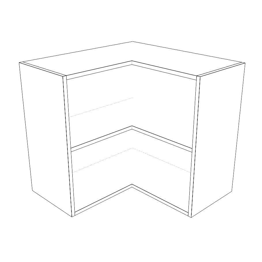 26x26" Wide x 24" High Corner Wall Cabinet - (White Cabinet Boxes - Thermofoil Doors)