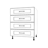 27" Wide Drawer Cabinet - (White Cabinet Boxes - Painted Doors)