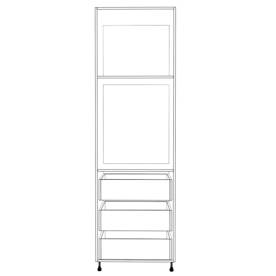27" Wide Built In - 80-96 High - 34" 3 Drawer Max - 24 Deep - (White Cabinet Boxes - Thermofoil Doors)