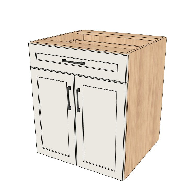 27" Wide Base Cabinet With Drawer On Top - (Ply Wood Boxes - Thermofoil Doors)