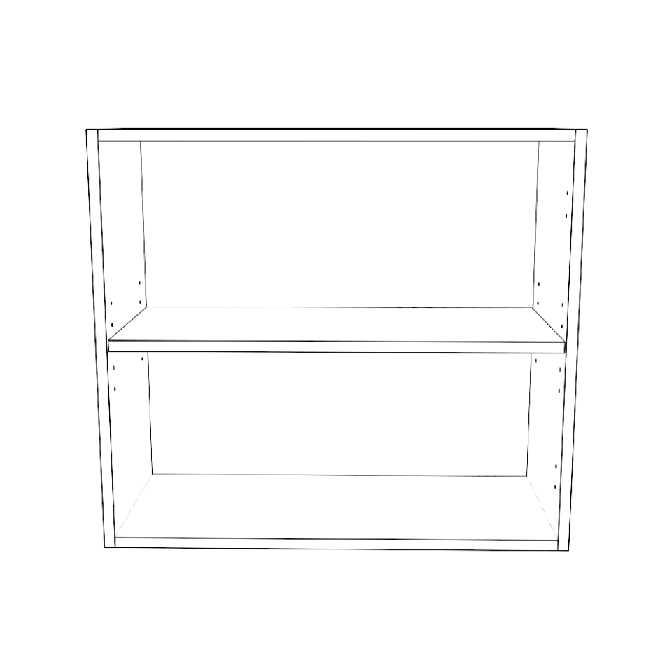 27" Wide x 24" High Wall Cabinet - (White Cabinet Boxes - Thermofoil Doors)